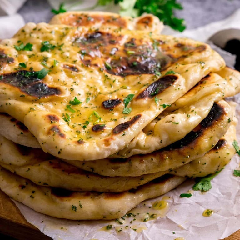 Delicious Garlic Naan Awaits